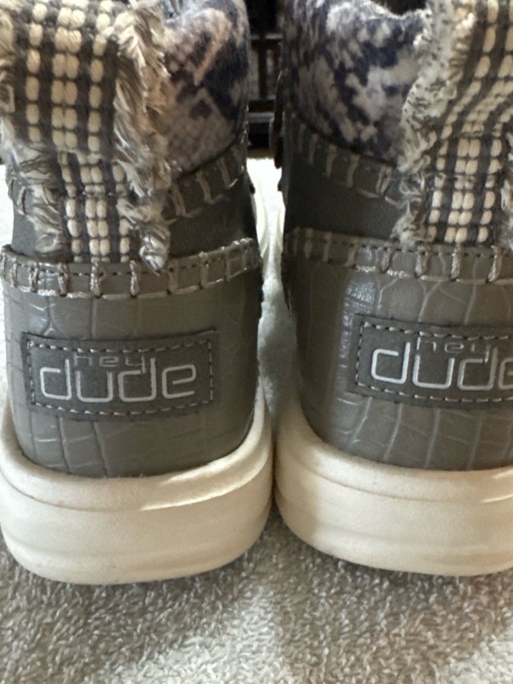 Hey Dude Women's Taupe Ankle Booties with Cream Sole